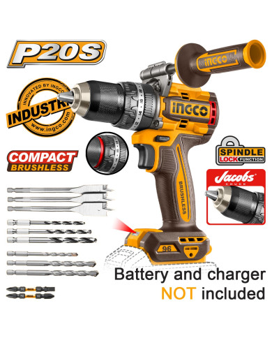 Κρουστικό Δραπανοκατσάβιδο Compact Μπαταρίας 20V Li-Ion SOLO 96Nm με Jacobs Τσοκ