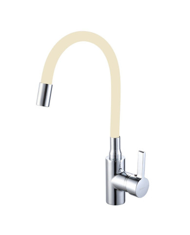 Μπαταρία αναμεικτική Cresman melia κουζίνας εύκαμπτη μπεζ black series